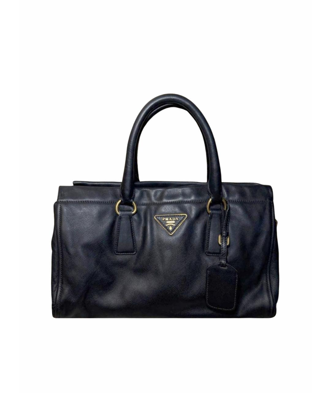 PRADA Черная кожаная сумка тоут, фото 1