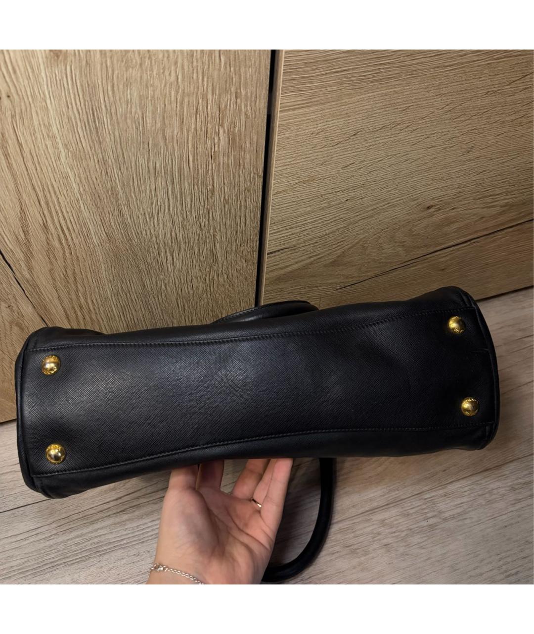 PRADA Черная кожаная сумка тоут, фото 6