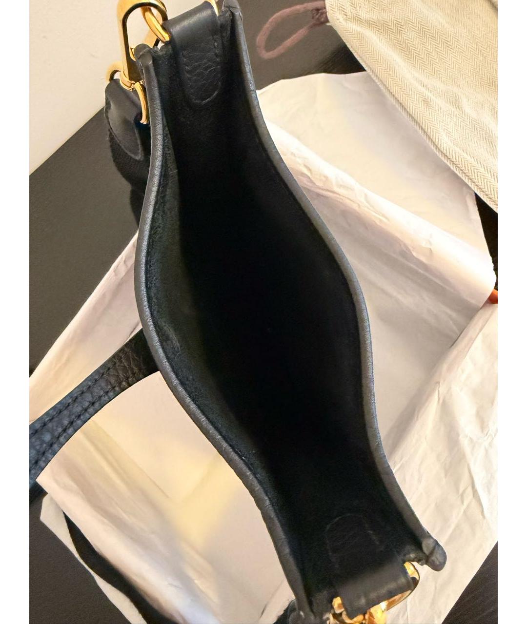 HERMES Черная кожаная сумка через плечо, фото 5