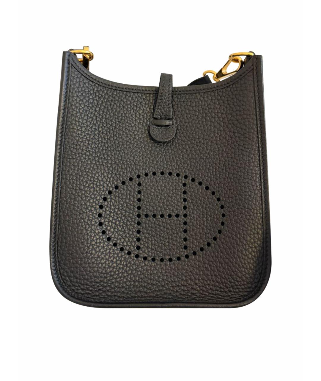 HERMES Черная кожаная сумка через плечо, фото 1