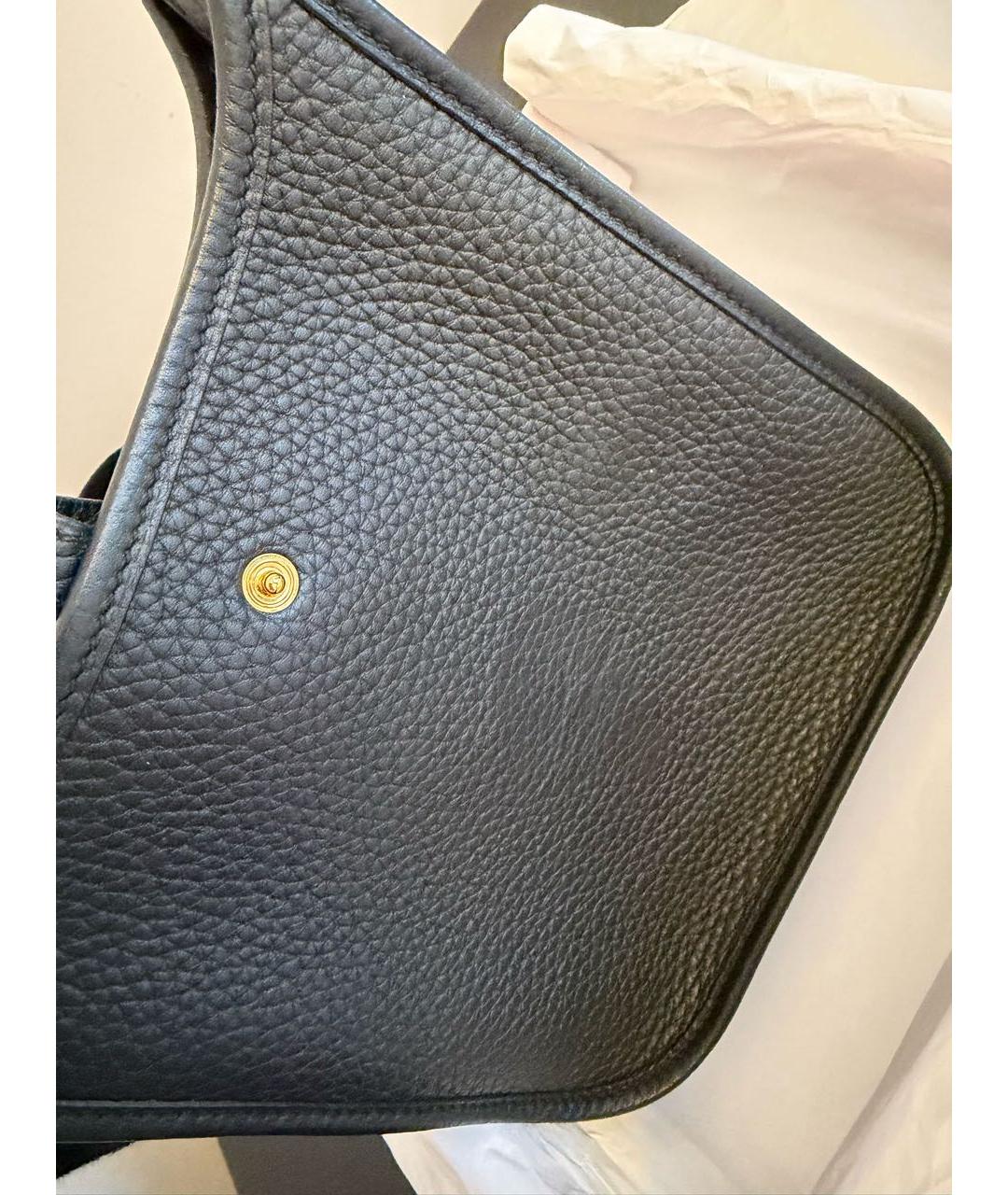 HERMES Черная кожаная сумка через плечо, фото 7