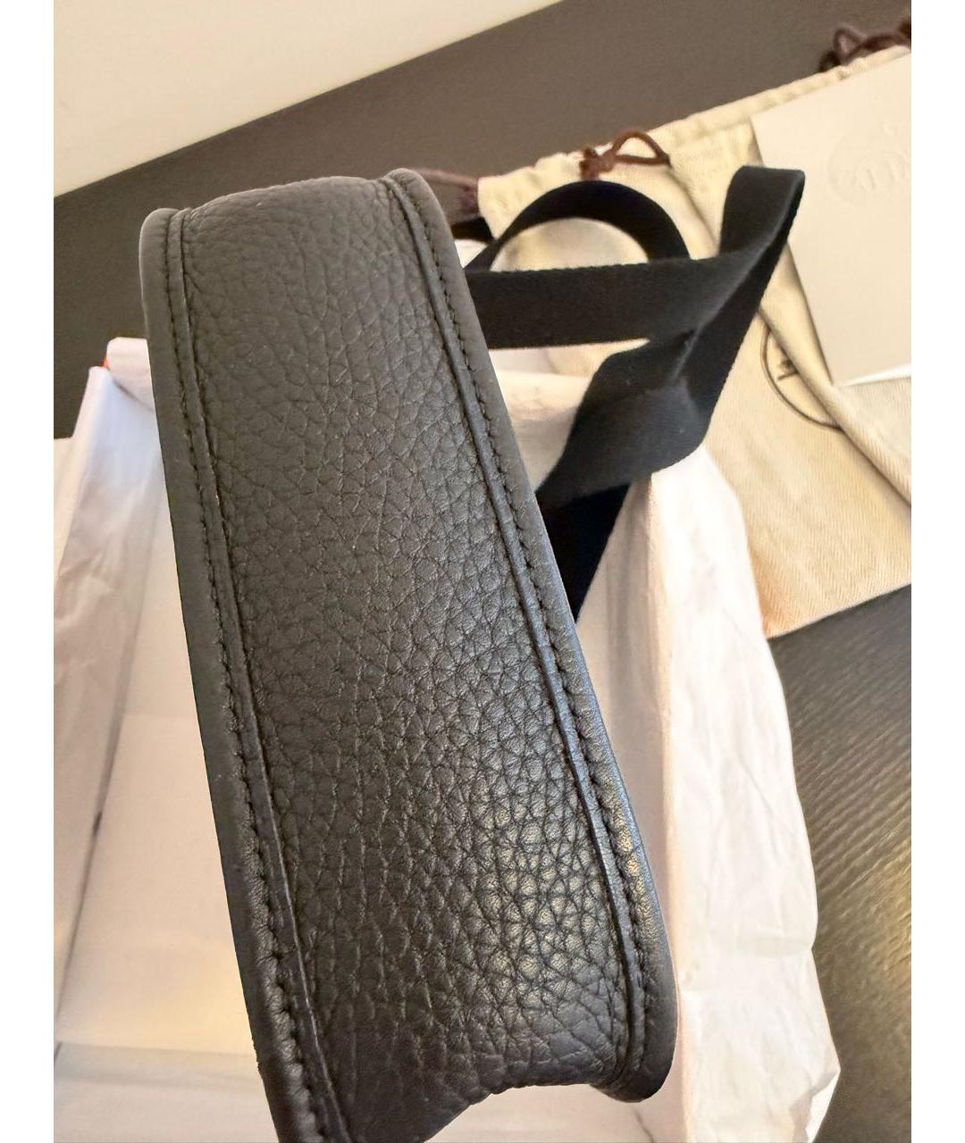 HERMES Черная кожаная сумка через плечо, фото 6