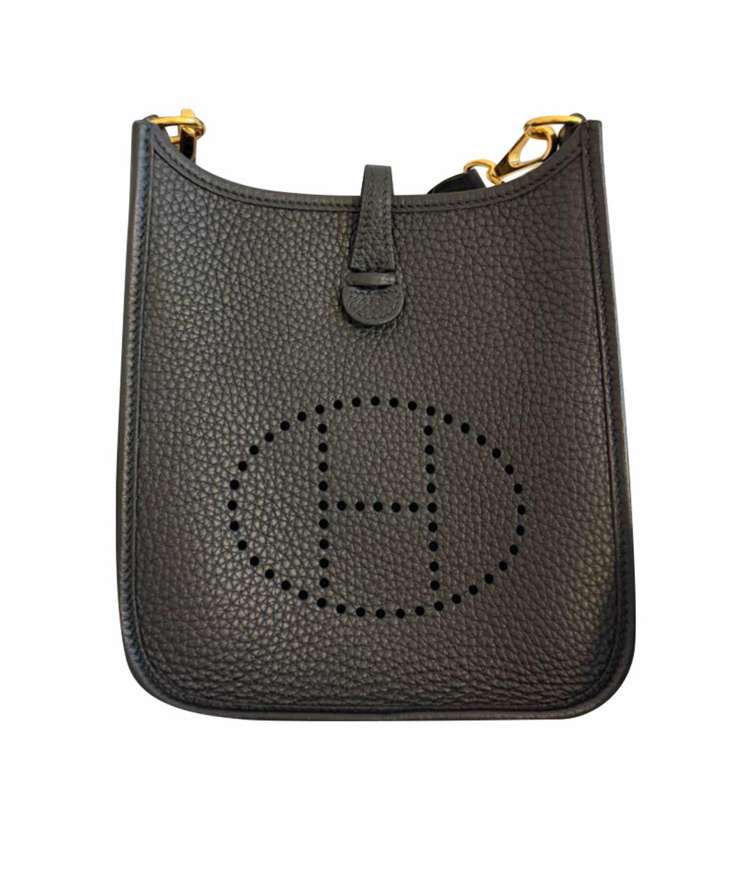 HERMES Черная кожаная сумка через плечо, фото 9