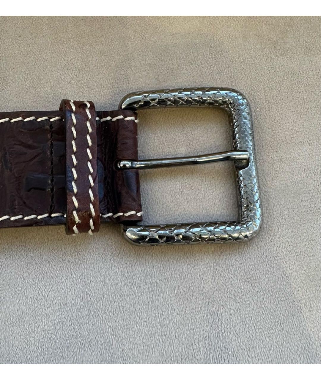 BOGNER Коричневый ремень из экзотической кожи, фото 2