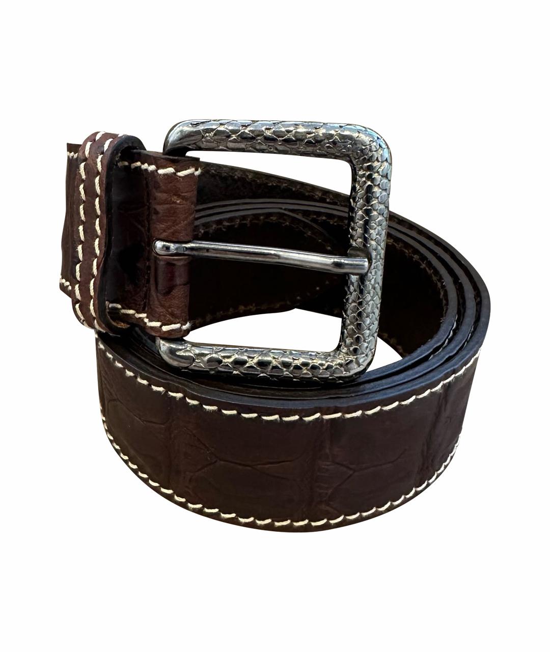 BOGNER Коричневый ремень из экзотической кожи, фото 1