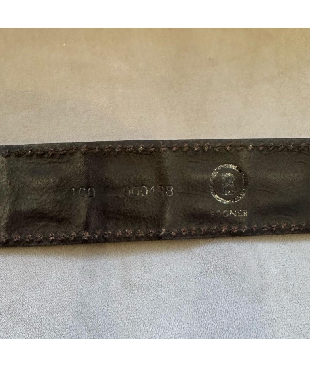 BOGNER Коричневый ремень из экзотической кожи, фото 3