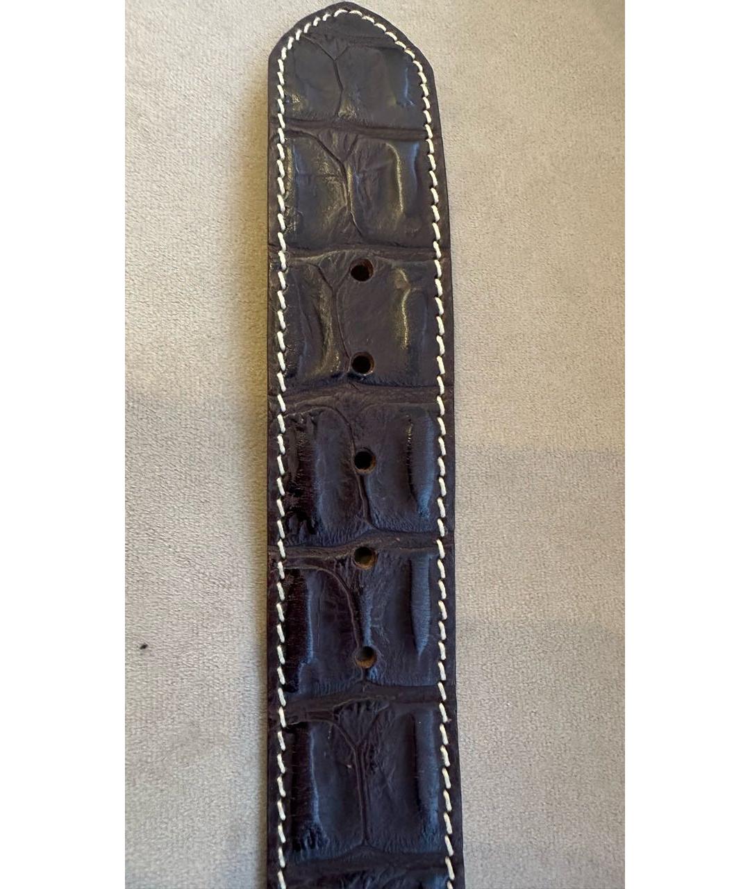 BOGNER Коричневый ремень из экзотической кожи, фото 4