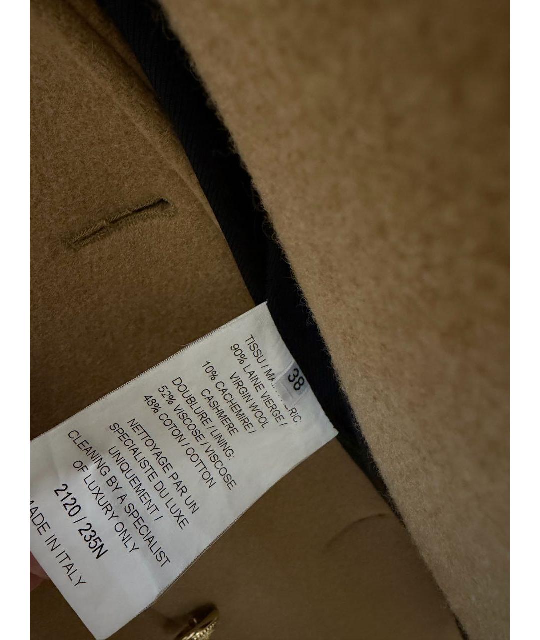 BALMAIN Бежевое шерстяное пальто, фото 7