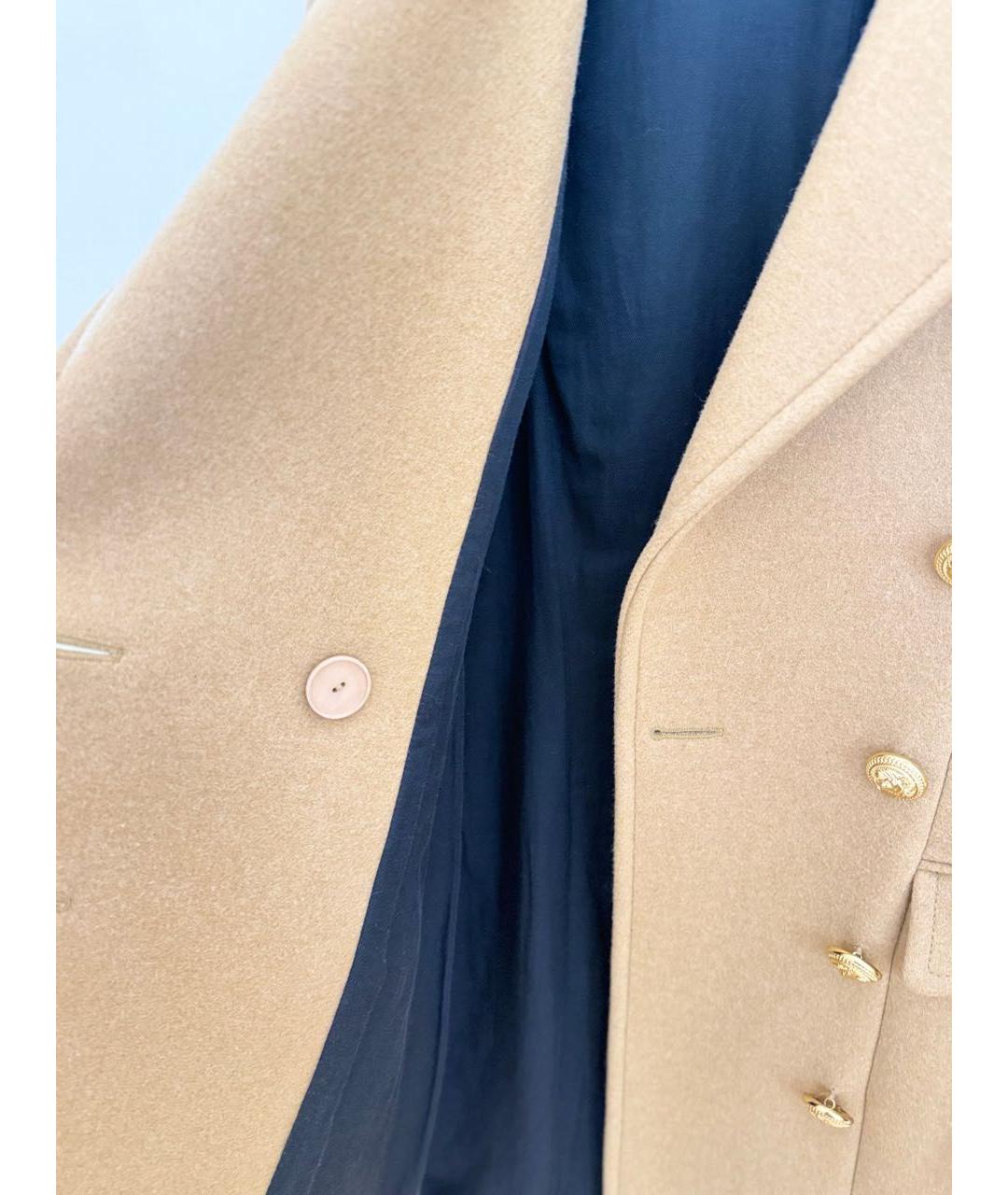 BALMAIN Бежевое шерстяное пальто, фото 6