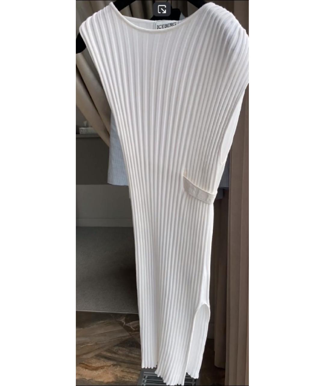 ICEBERG Белое хлопковое повседневное платье, фото 2