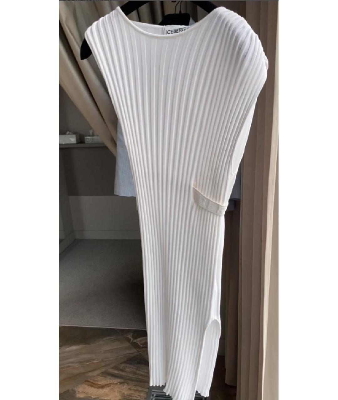 ICEBERG Белое хлопковое повседневное платье, фото 5