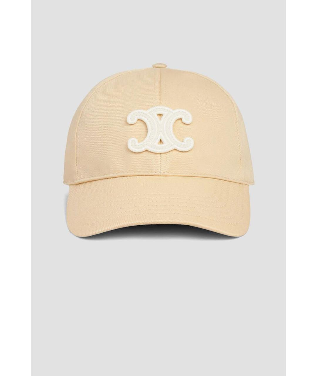 CELINE Бежевая хлопковая кепка, фото 5