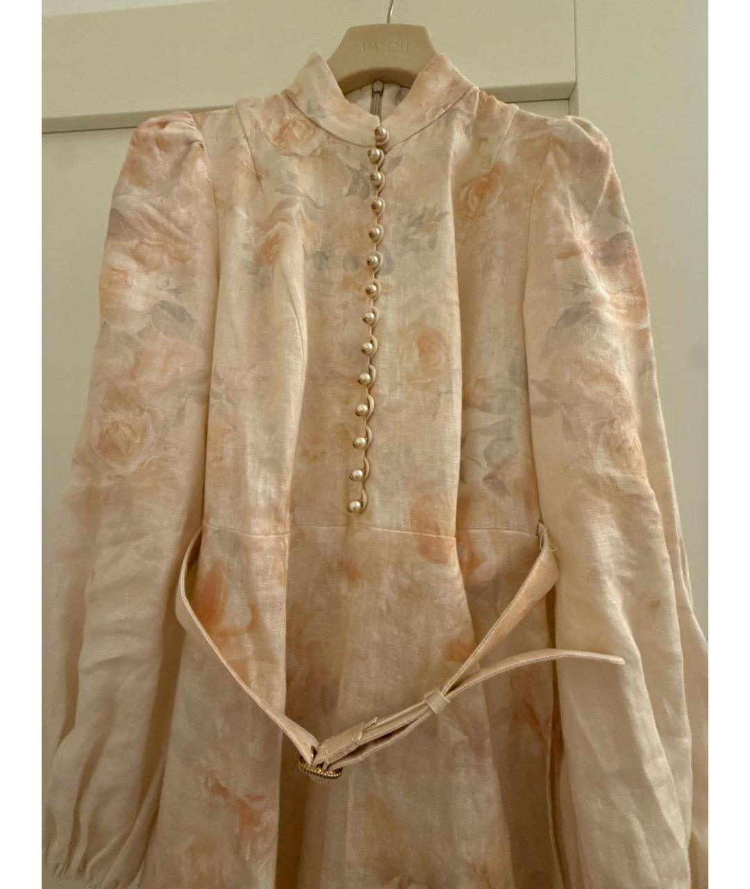 ZIMMERMANN Розовое льняное повседневное платье, фото 2