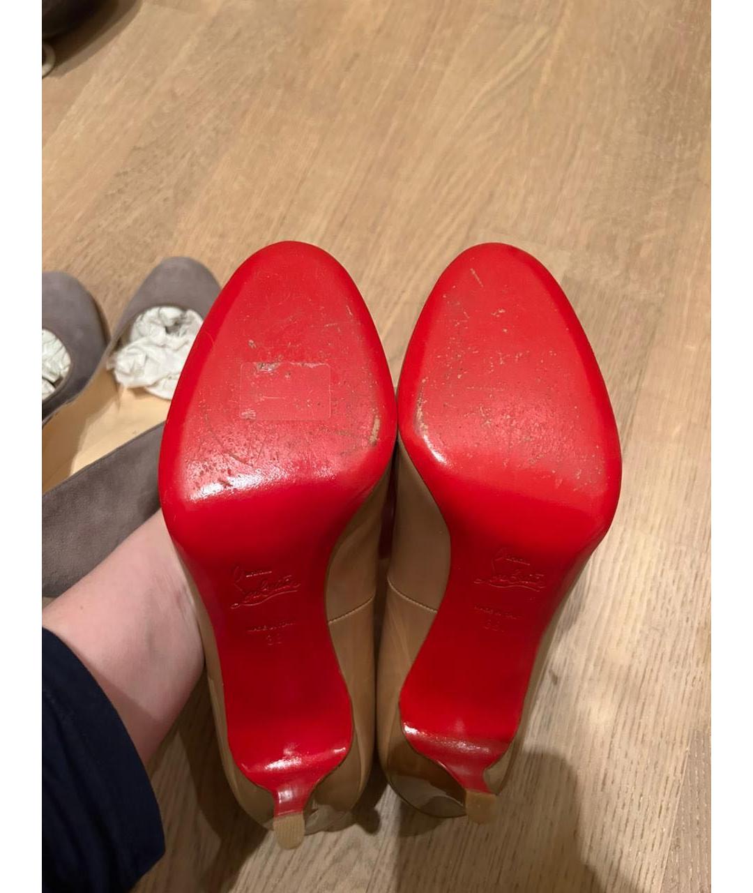 CHRISTIAN LOUBOUTIN Коричневые туфли из лакированной кожи, фото 4