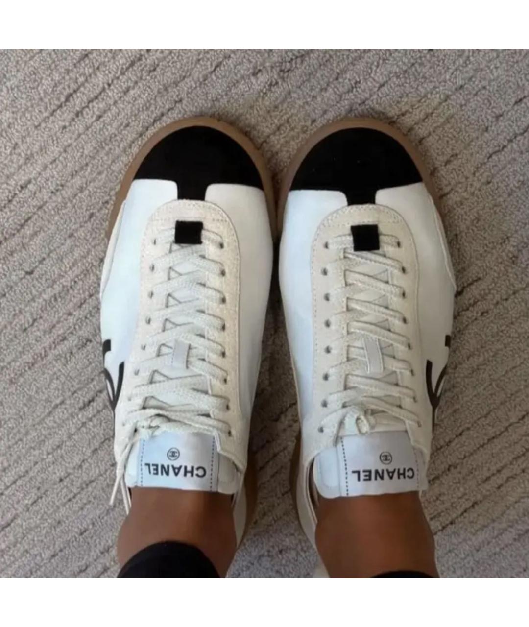 CHANEL Белые кожаные кеды, фото 7