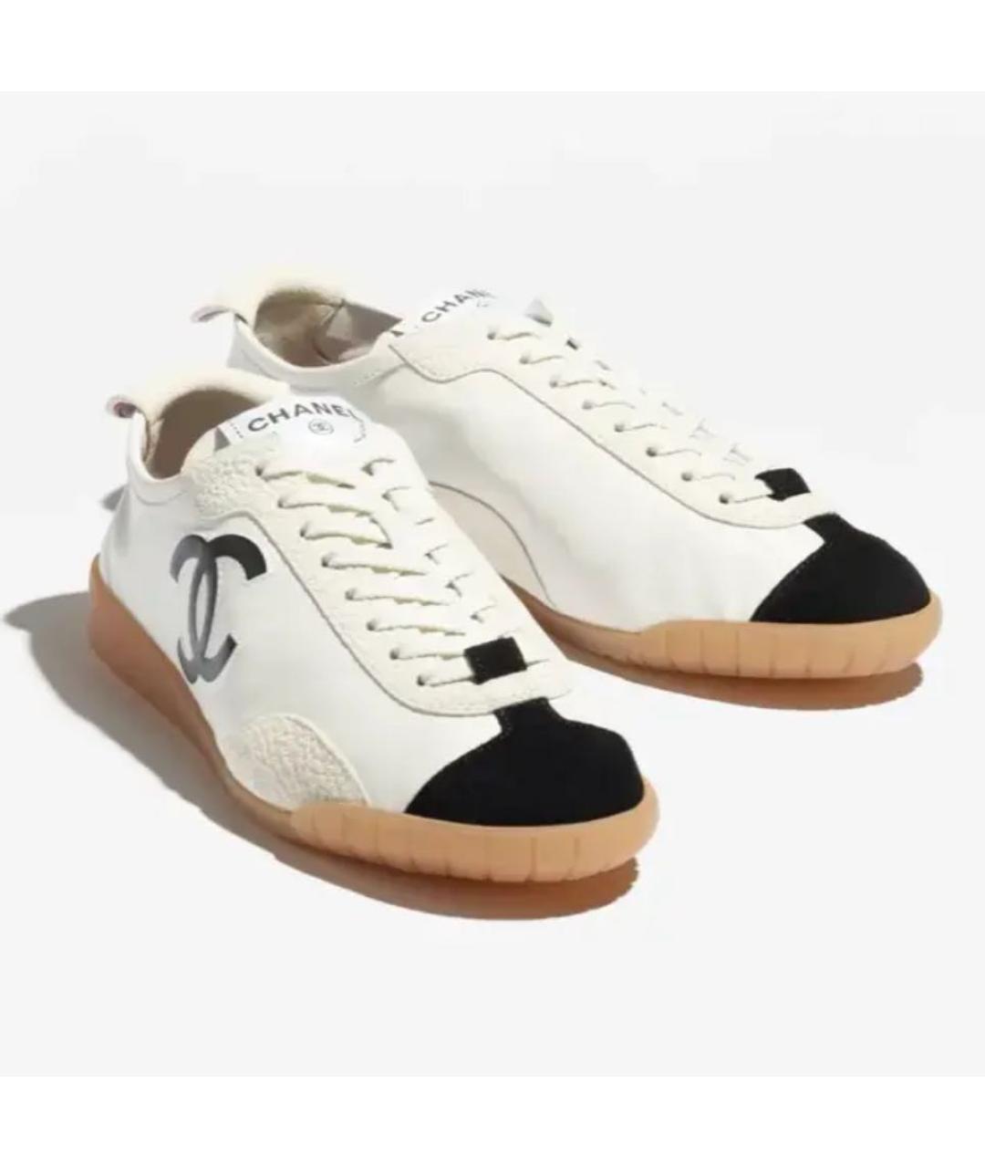 CHANEL Белые кожаные кеды, фото 3