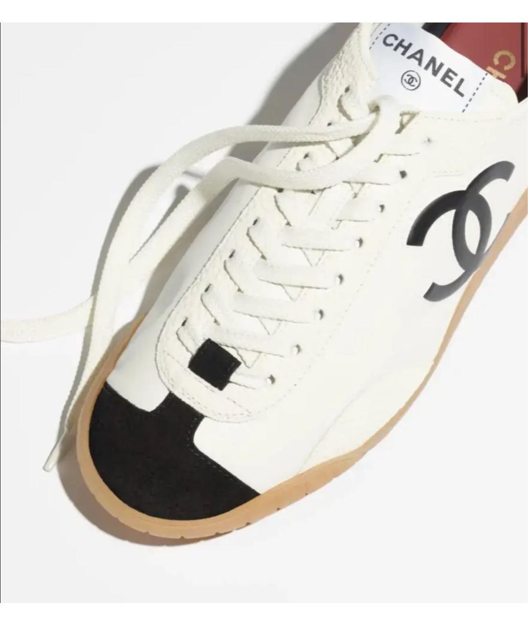 CHANEL Белые кожаные кеды, фото 5