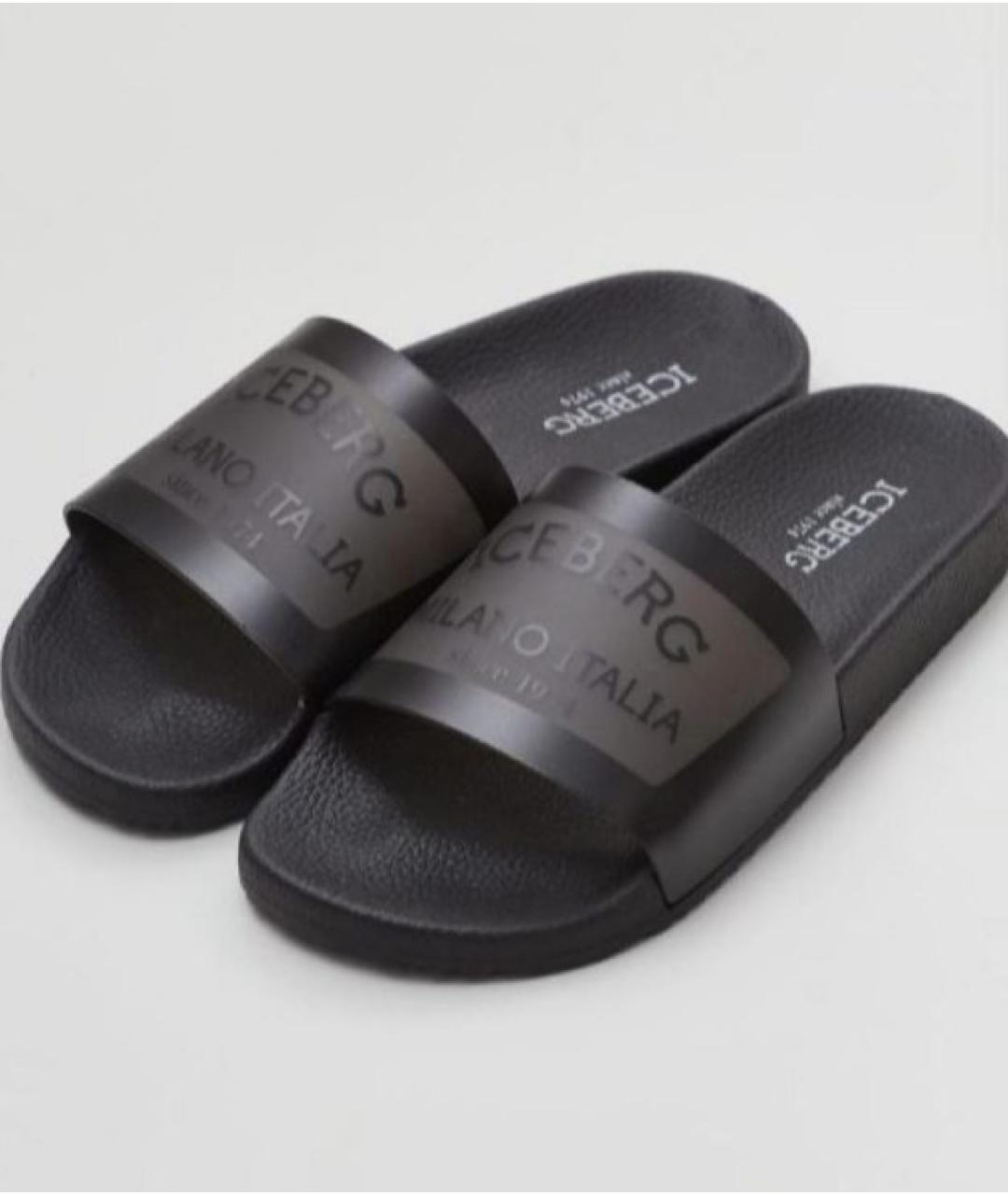 ICEBERG Черные резиновые шлепанцы, фото 3