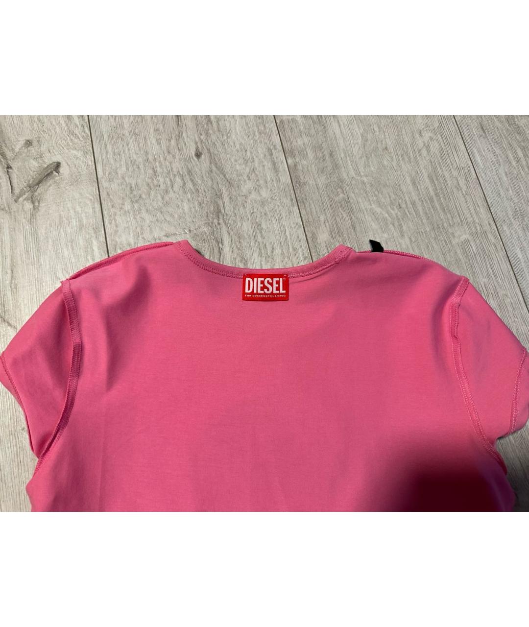 DIESEL Коралловая хлопко-эластановая майка, фото 3