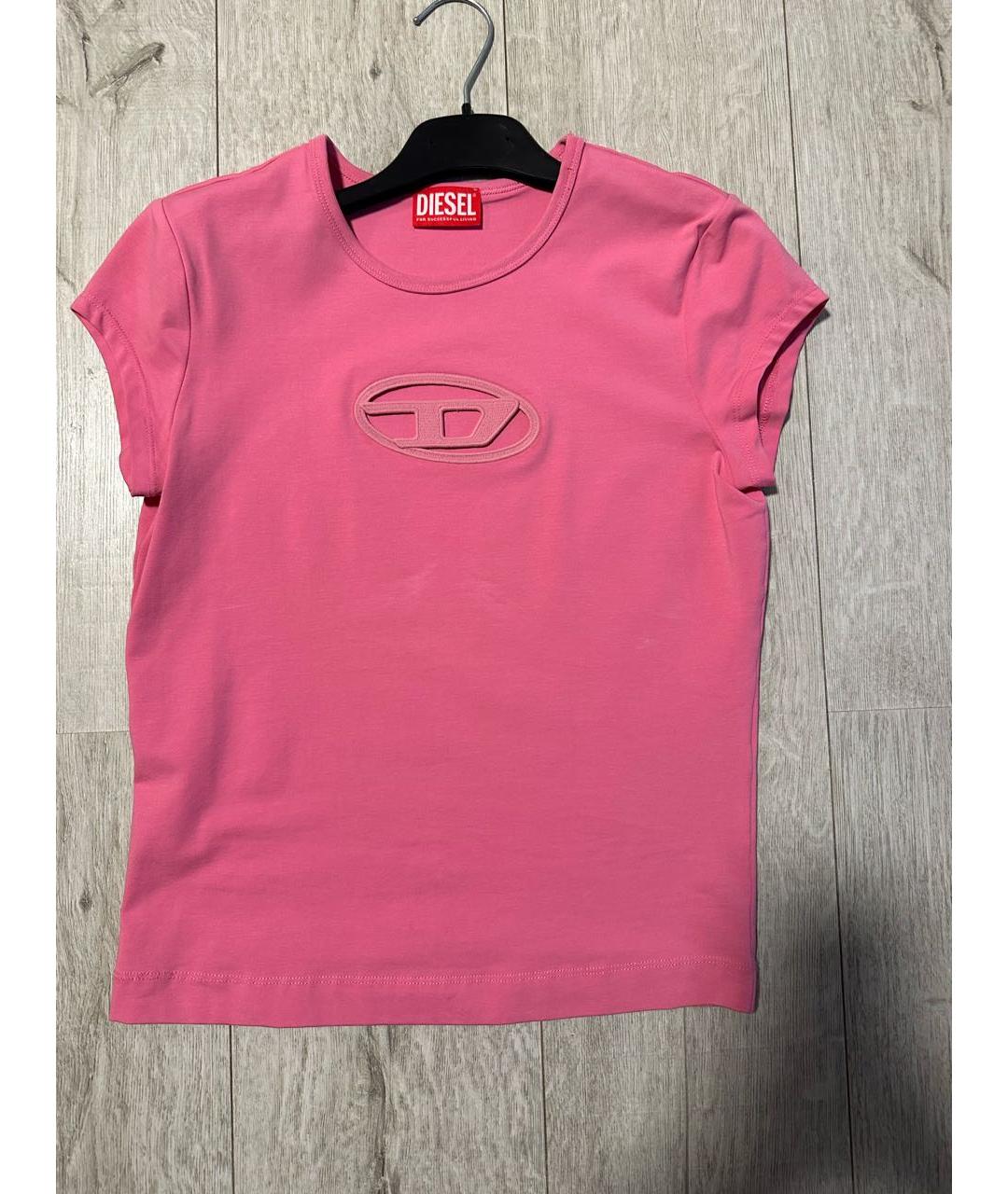 DIESEL Коралловая хлопко-эластановая майка, фото 5