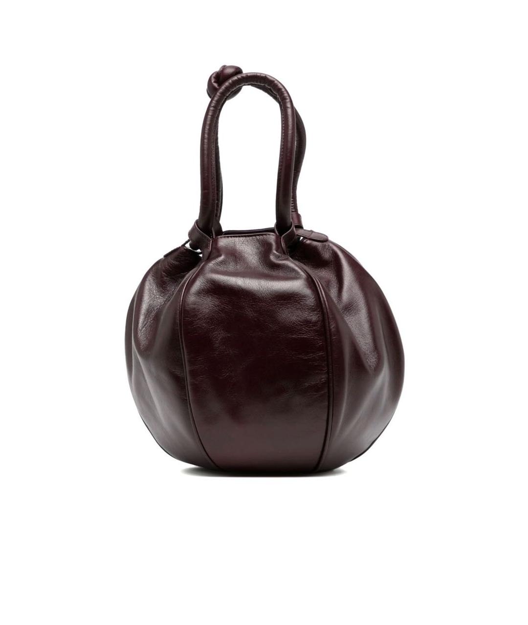 HEREU Бордовая кожаная сумка с короткими ручками, фото 6