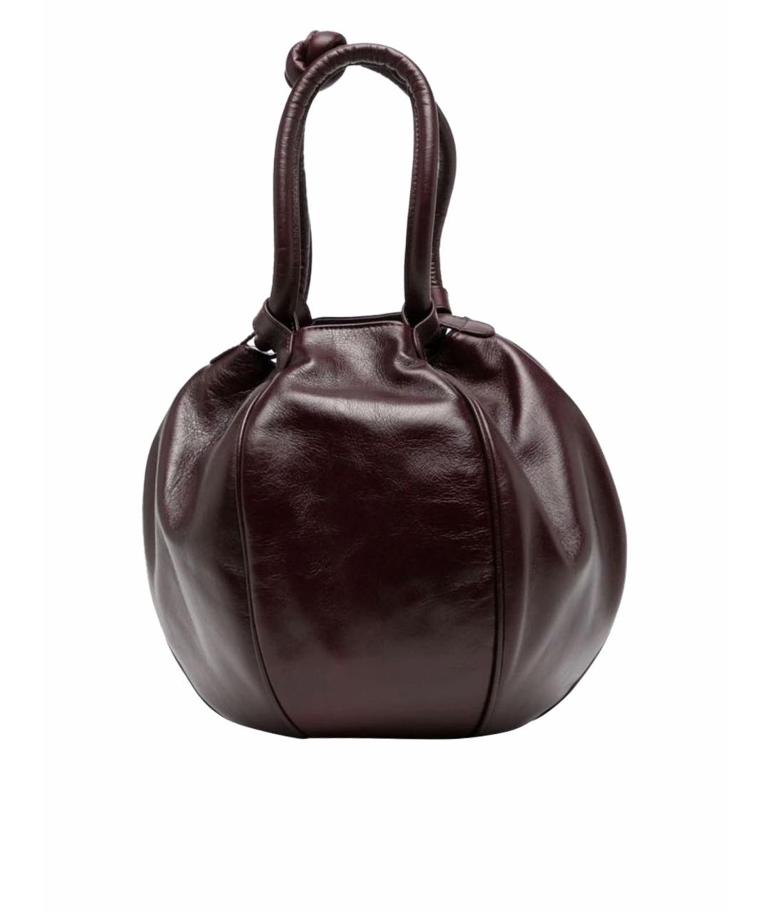 HEREU Бордовая кожаная сумка с короткими ручками, фото 1
