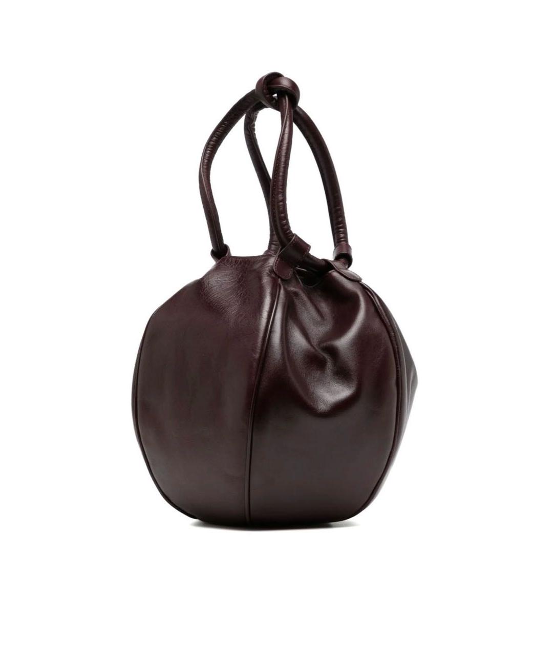 HEREU Бордовая кожаная сумка с короткими ручками, фото 2