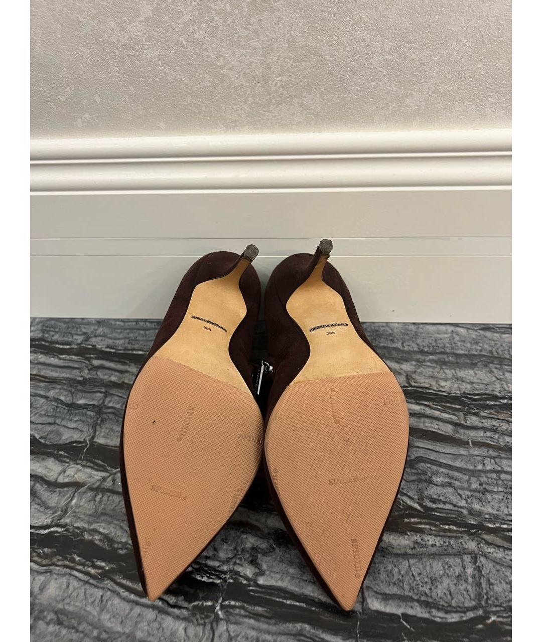 DOLCE&GABBANA Бордовые замшевые ботильоны, фото 5