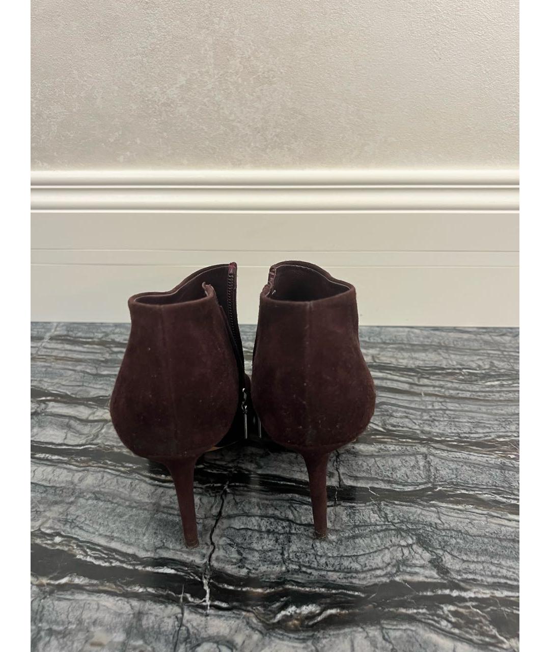 DOLCE&GABBANA Бордовые замшевые ботильоны, фото 4