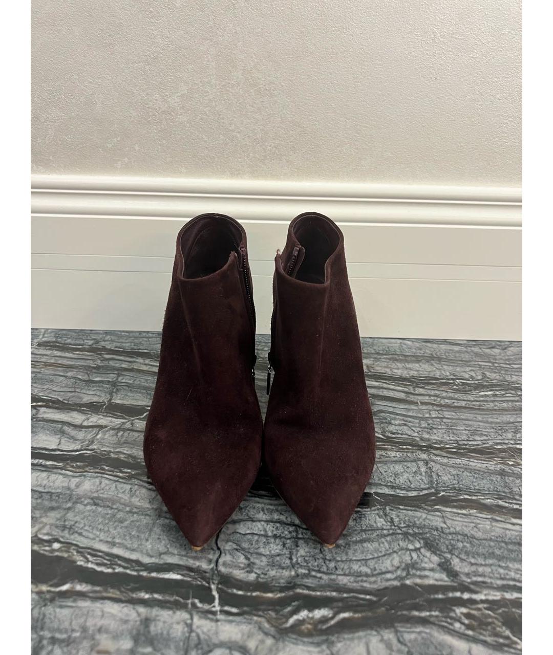 DOLCE&GABBANA Бордовые замшевые ботильоны, фото 2