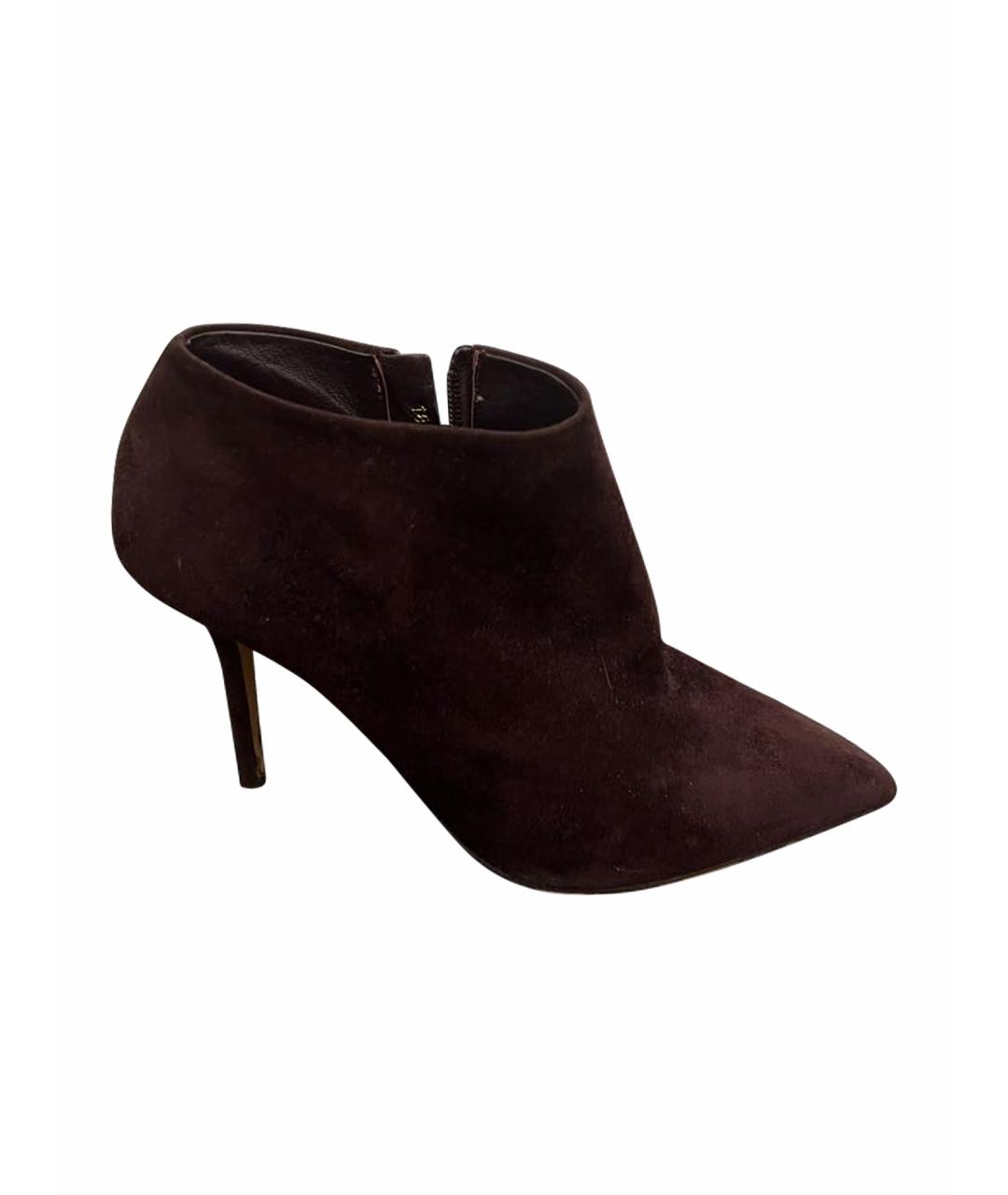 DOLCE&GABBANA Бордовые замшевые ботильоны, фото 1