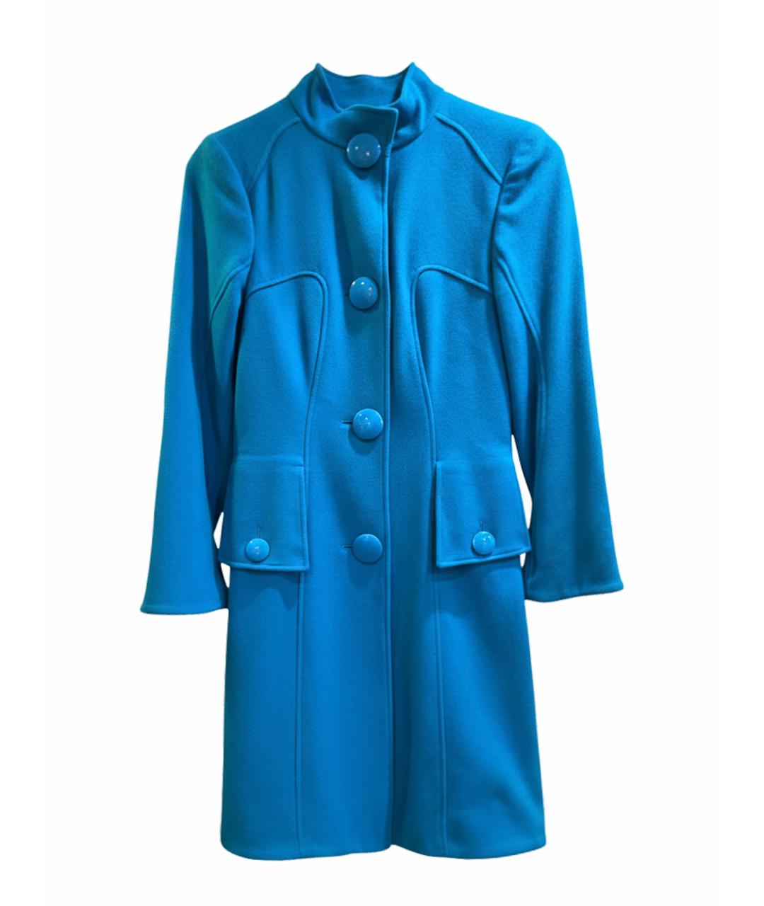 VERSACE Бирюзовое шерстяное пальто, фото 1