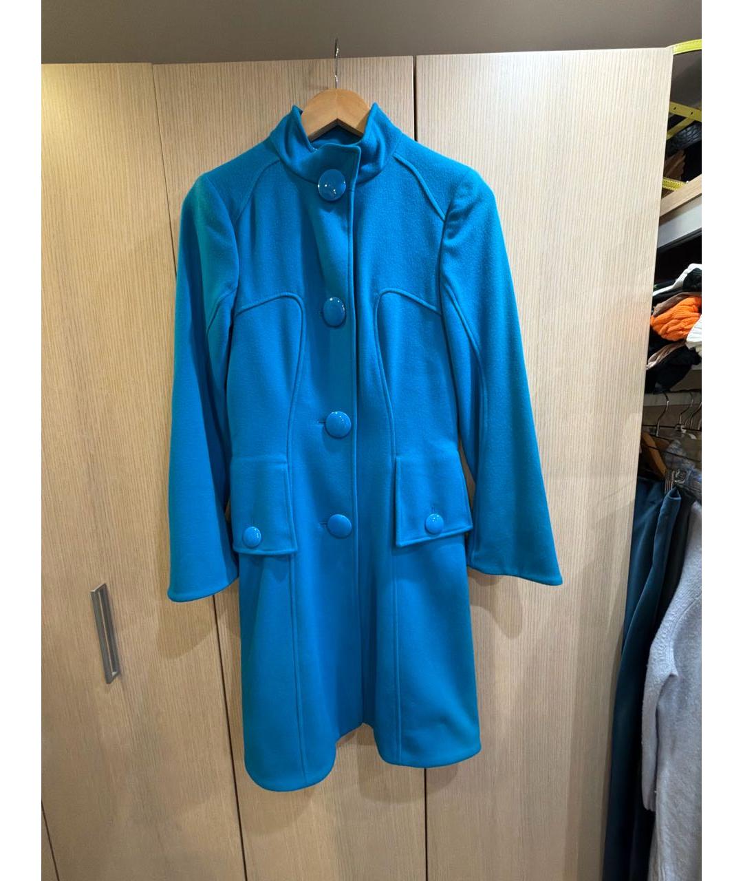 VERSACE Бирюзовое шерстяное пальто, фото 5