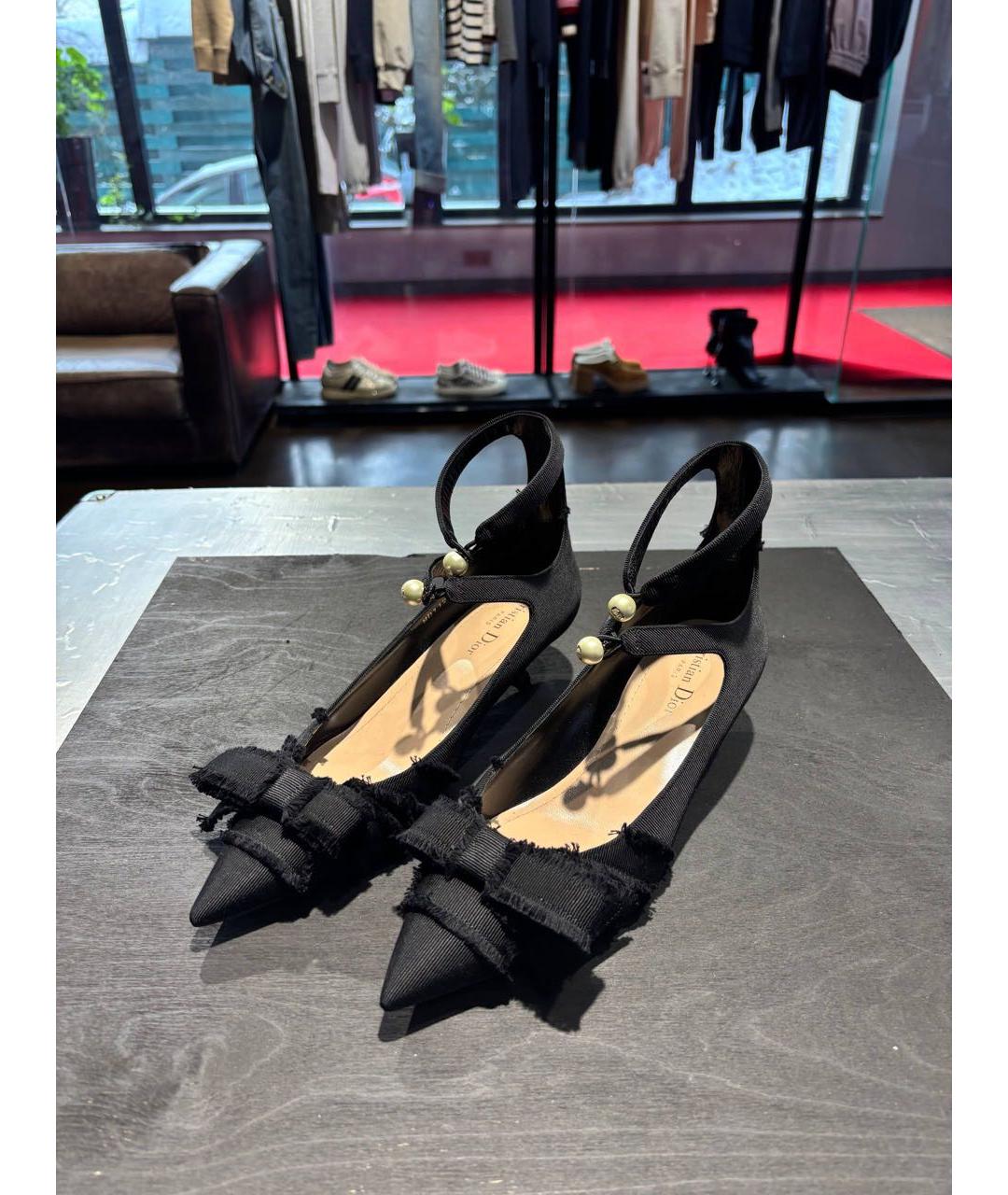 CHRISTIAN DIOR Черные текстильные туфли, фото 3