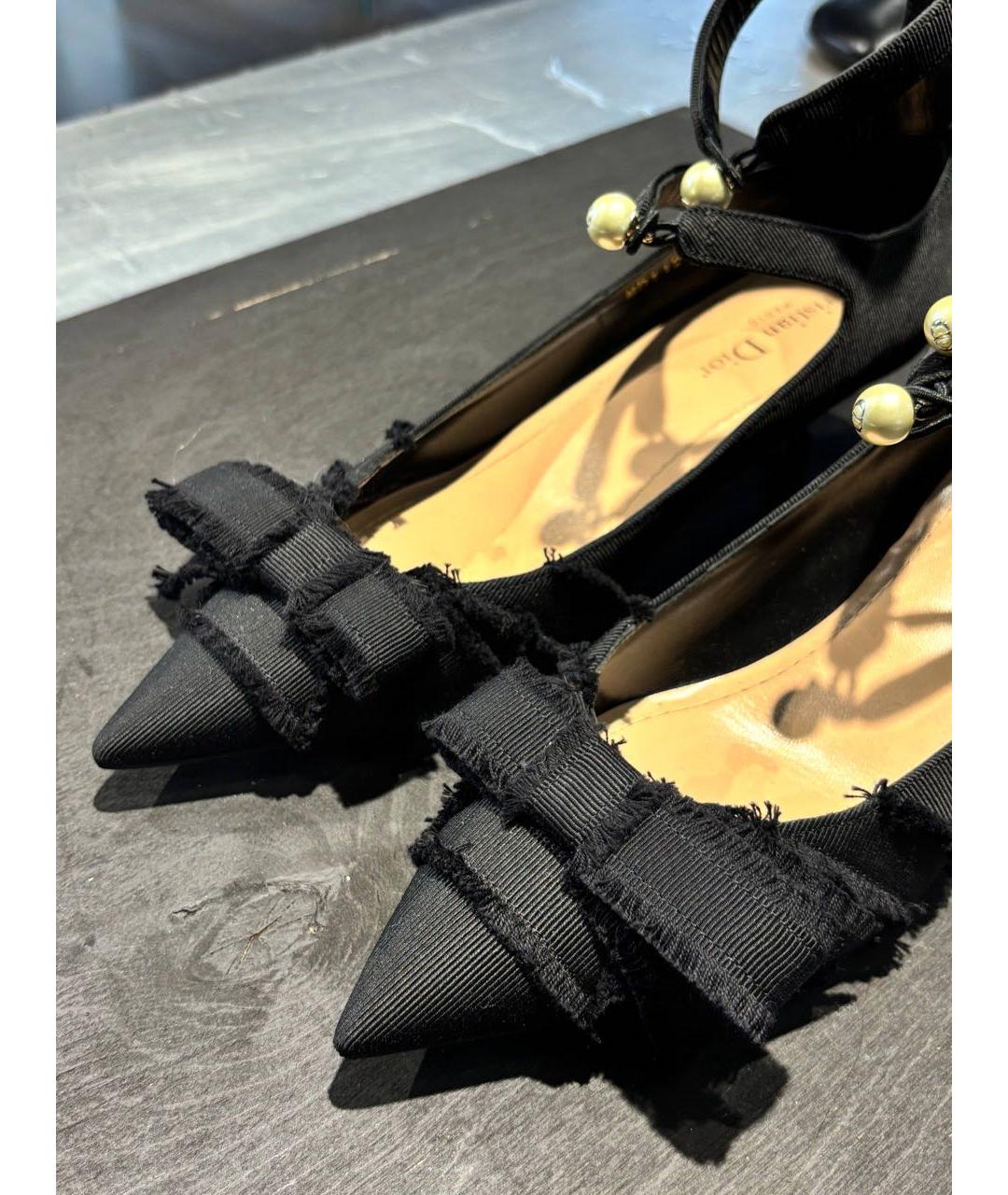 CHRISTIAN DIOR Черные текстильные туфли, фото 4