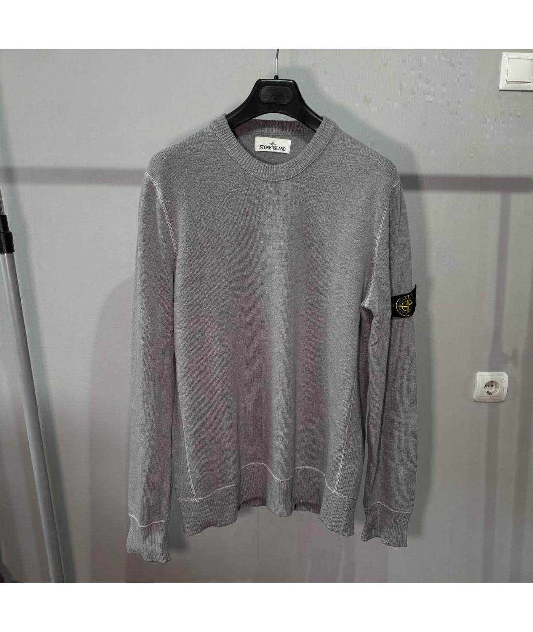 STONE ISLAND Серый шерстяной джемпер / свитер, фото 8