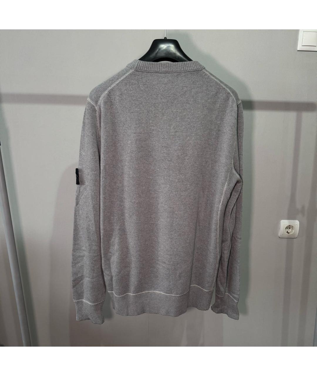 STONE ISLAND Серый шерстяной джемпер / свитер, фото 2