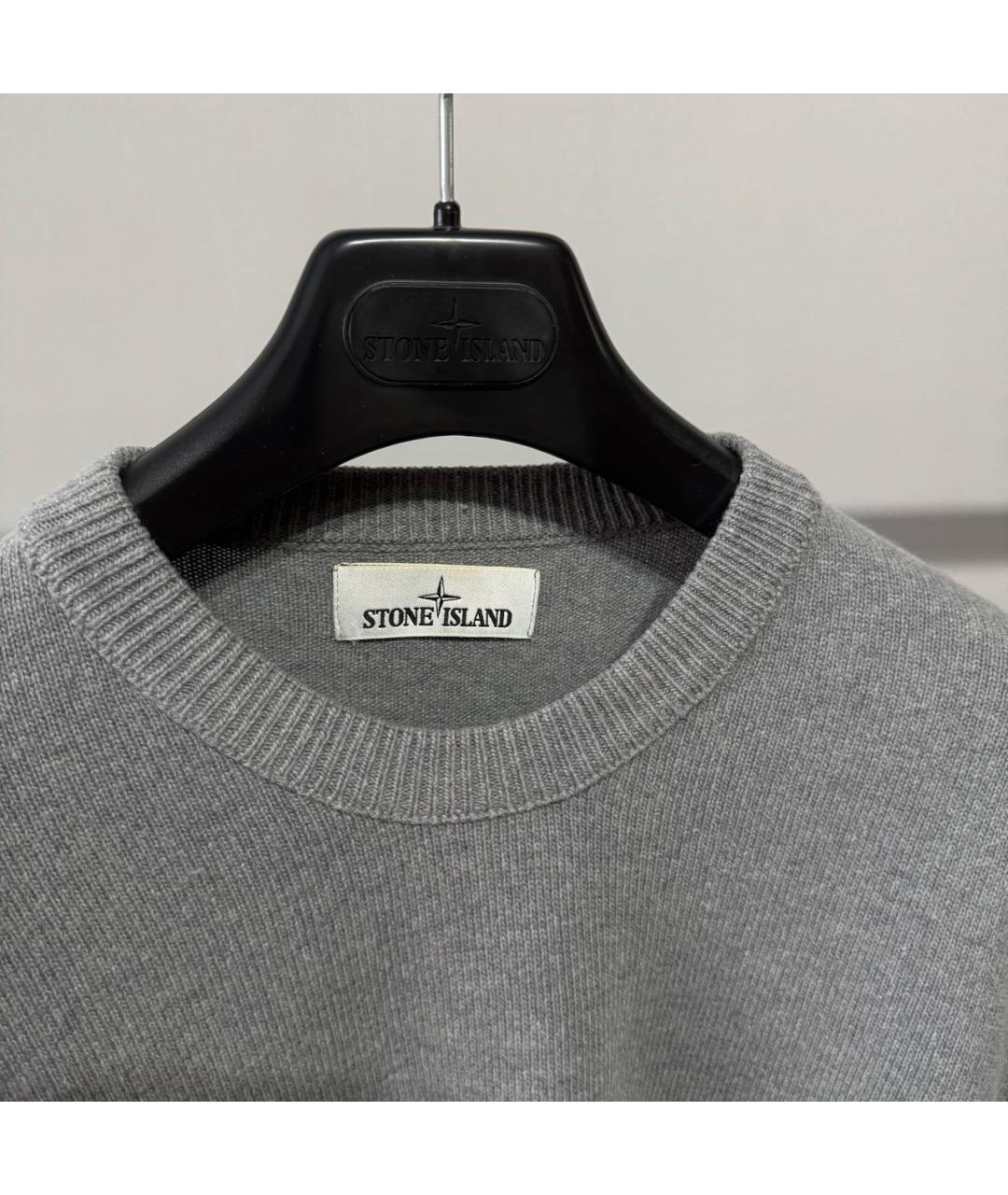 STONE ISLAND Серый шерстяной джемпер / свитер, фото 4