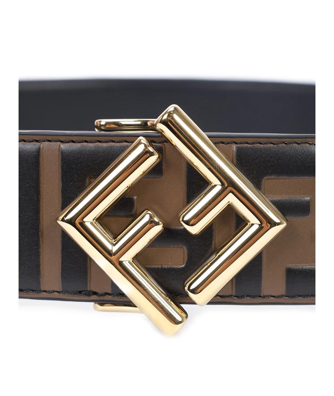 FENDI Коричневый кожаный ремень, фото 2