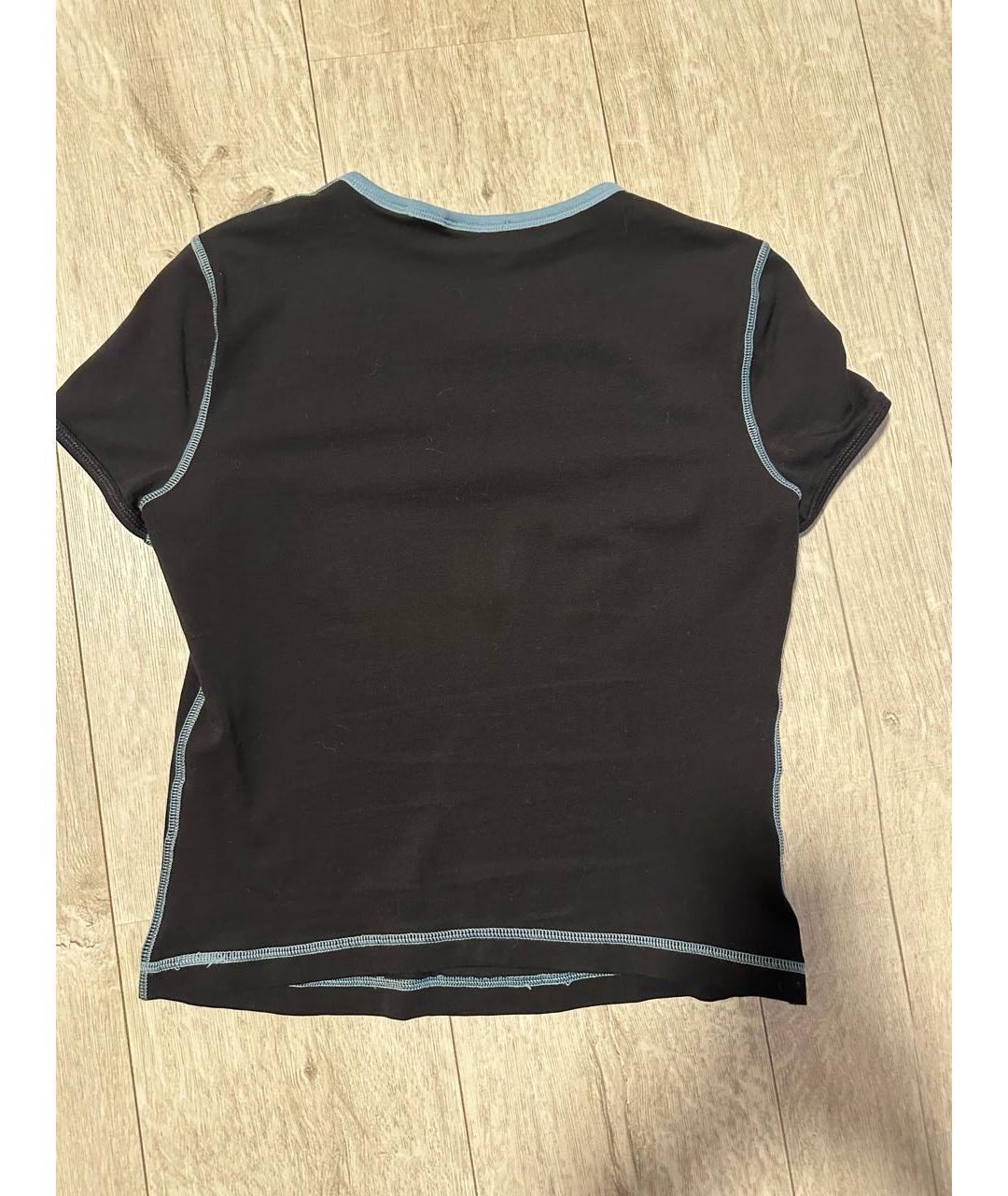 DIESEL Черная хлопко-эластановая майка, фото 2