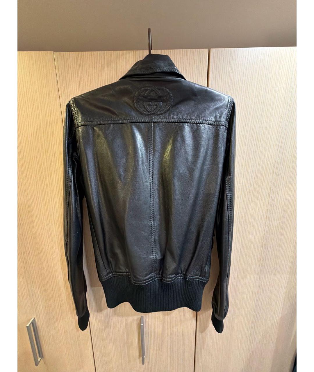 GUCCI Черная кожаная куртка, фото 2