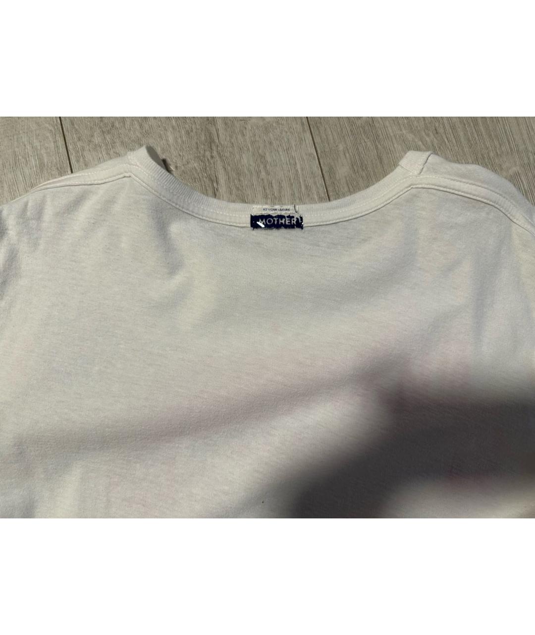 MOTHER Белая хлопковая футболка, фото 3