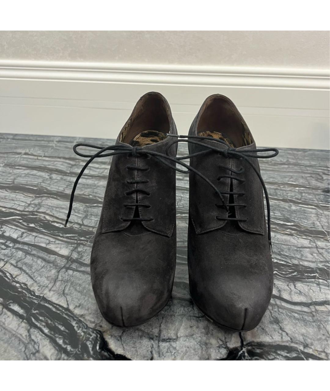 DOLCE&GABBANA Серые замшевые ботильоны, фото 2