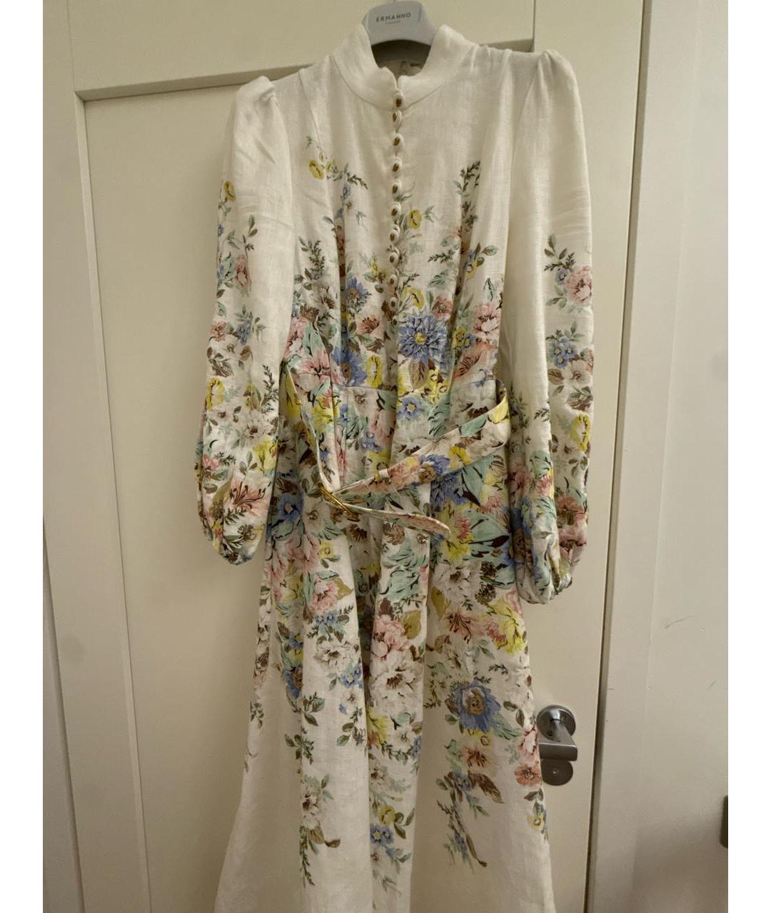 ZIMMERMANN Белое льняное повседневное платье, фото 3