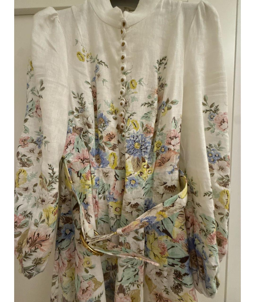 ZIMMERMANN Белое льняное повседневное платье, фото 2
