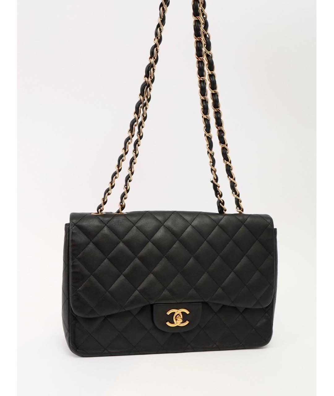 CHANEL Черная кожаная сумка через плечо, фото 5