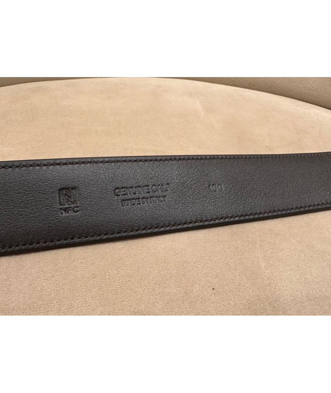 STEFANO RICCI Коричневый кожаный ремень, фото 3