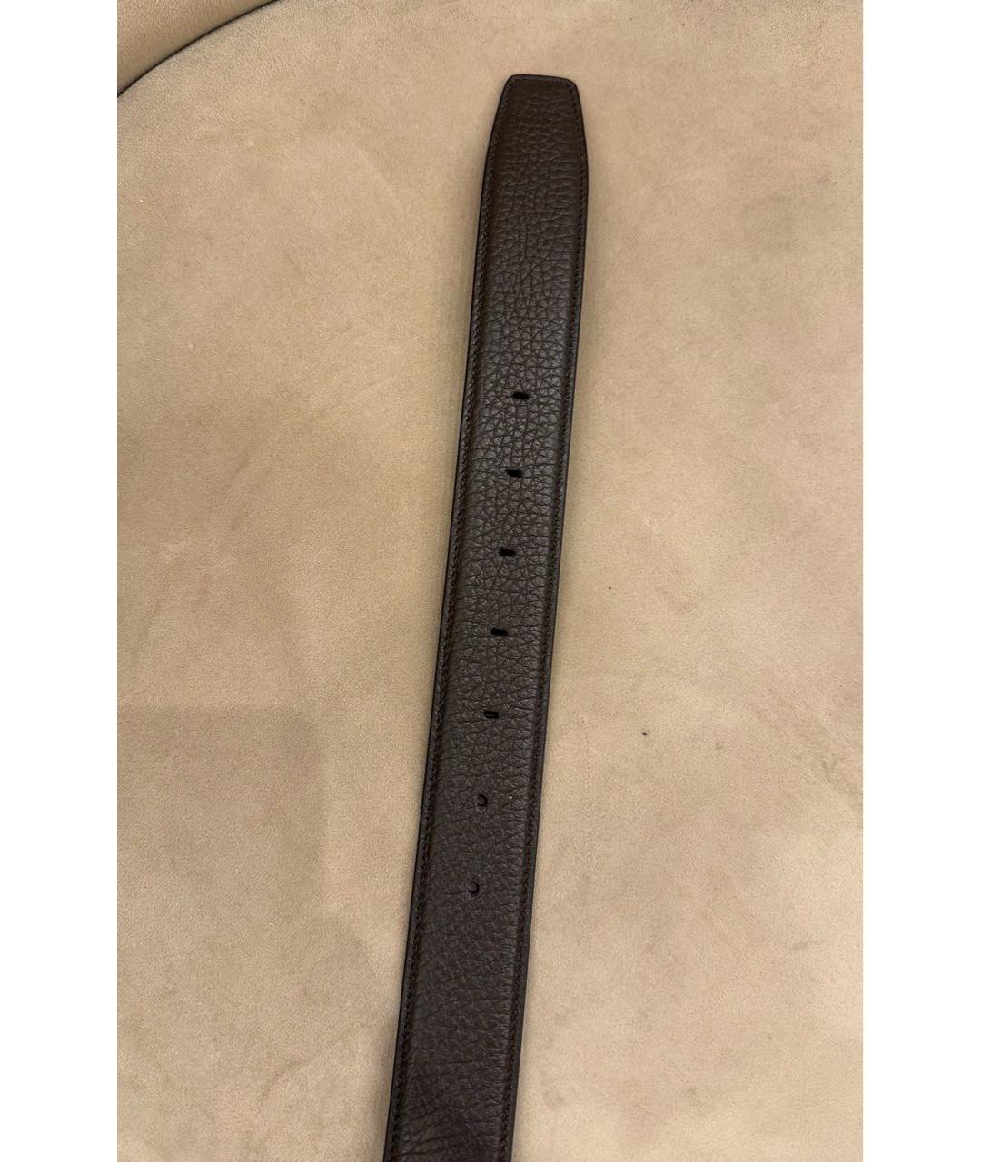 STEFANO RICCI Коричневый кожаный ремень, фото 4