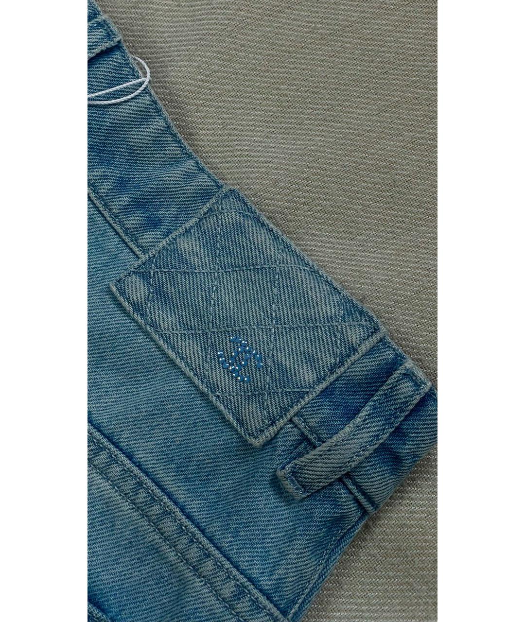 CHANEL Голубые хлопковые джинсы клеш, фото 5