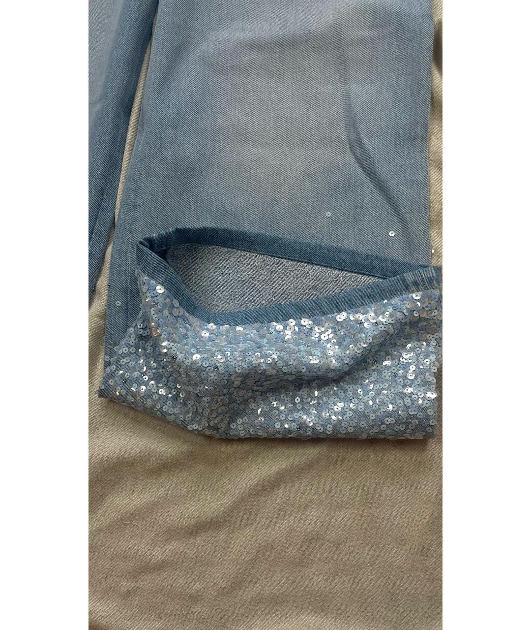 CHANEL Голубые хлопковые джинсы клеш, фото 8